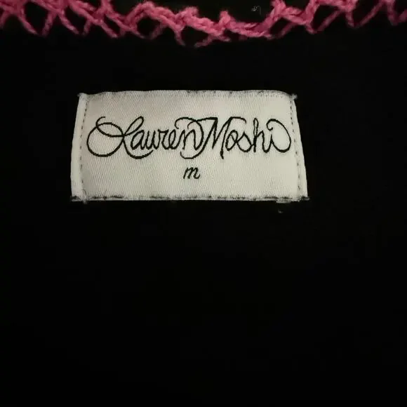 Lauren Moshi Jocelyn Neon Line Tiger drop shoulder pullover OVERSIZED M sweater - Picture 5 of 14